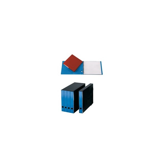 Gruppo 4 portatabulati - ad anelli - dorso 5 cm - 31,5x42 cm - azzurro - Cartotecnica del Garda