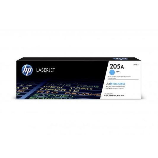 HP CF531A CIANO TONER ORIGINALE 205A PER HP MFP M180n M181fw M154a M154NW CAPACITA 900 PAGINE