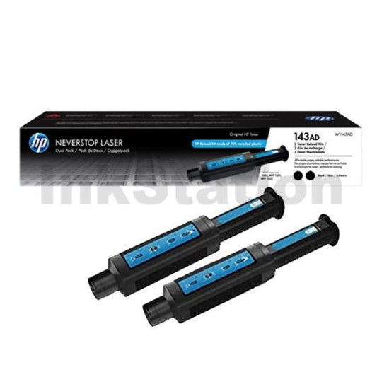 HP DUAL-PACK 143AD NERO ORIGINALE W1143AD N° 2 TONER ORIGINALI PER HP NEVERSTOP 1001,1201,1202 CAPACITA 2500 PAGINE