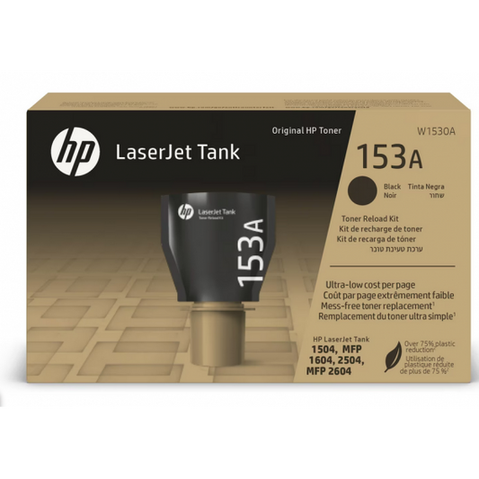 HP W1530A NERO TONER ORIGINALE KIT DI RICARICA HP 153A PER HP LASERJET TANK 2604,1504,1604,2504 CAPACITA' 2.500 PAGINE