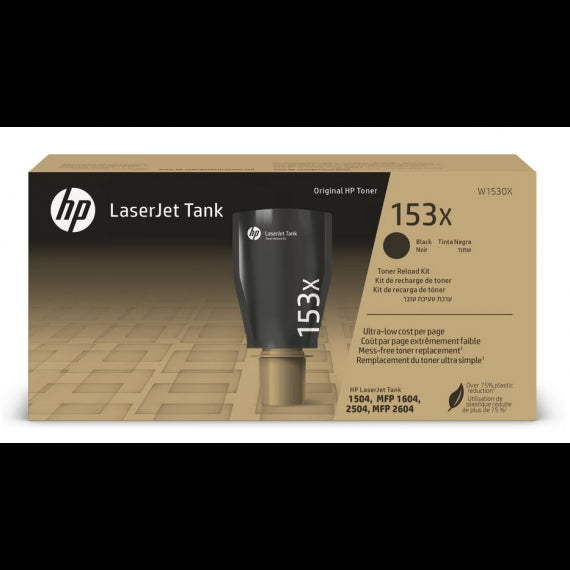 HP W1530X nero toner originale kit di ricarica HP 153X per HP Laserjet Tank 2604,1504,1604,2504 capacità 5.000 pagine