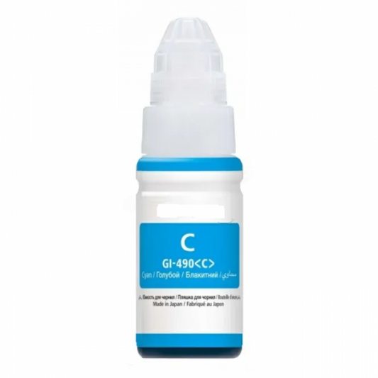 Inchiostro GI-490C ciano 0664C001 dye serbatoio flacone compatibile per Canon Pixma G1400,G2200,G3200,G3400 GI490 70ml