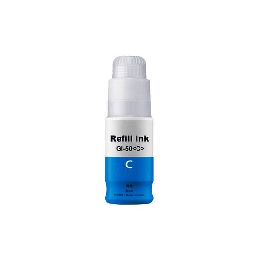 INCHIOSTRO GI-50C CIANO 3403C001 SERBATOIO FLACONE COMPATIBILE INK DYE PER CANON PIXMA G5050,G6050,G7050,GM4040 GI50 70ml