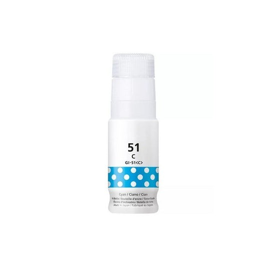 INCHIOSTRO GI-51C CIANO 4546C001 SERBATOIO FLACONE COMPATIBILE PER CANON PIXMA G1520,1560,2520,2560 GI51 70ml