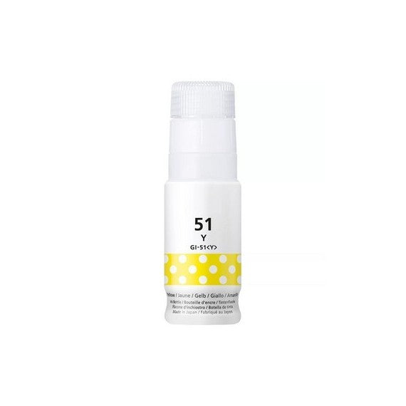INCHIOSTRO GI-51Y GIALLO 4548C001 SERBATOIO FLACONE COMPATIBILE PER CANON PIXMA G1520,1560,2520,2560 GI51 70ml