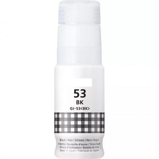 INCHIOSTRO GI-53BK NERO 4699C001 SERBATOIO FLACONE COMPATIBILE INK DYE PER CANON PIXMA G650,G550 GI53 CAPACITA' 60ml