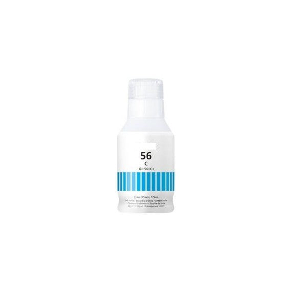 INCHIOSTRO GI-56C CIANO 4430C001 SERBATOIO FLACONE COMPATIBILE INK PIGMENTATO PER CANON MAXIFY GX6050,GX7050 GI56 135ml