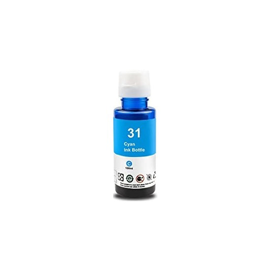 INCHIOSTRO GT-31C CIANO 1VU26AE SERBATOIO FLACONE COMPATIBILE INK DYE PER HP Smart Tank 513,455,457,555,559,570 GT31 90ml
