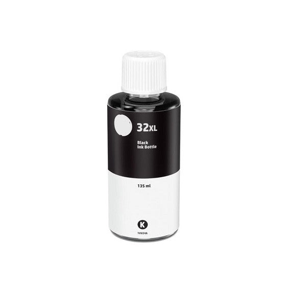 INCHIOSTRO GT-32BK XL NERO 1VV24AE SERBATOIO FLACONE COMPATIBILE INK PIGMENTATO PER HP Smart Tank 513,455,457,555,559,570 135ml