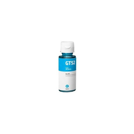 INCHIOSTRO GT-52C CIANO M0H54AE SERBATOIO FLACONE COMPATIBILE INK DYE PER HP SMART 315,410,500,610,GT5800 GT51 90ml