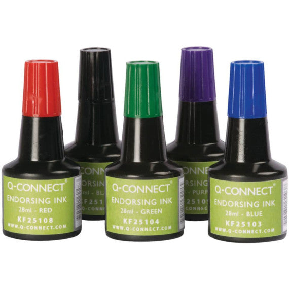Inchiostro per timbri Q-Connect senza olio 28 ml rosso KF25108