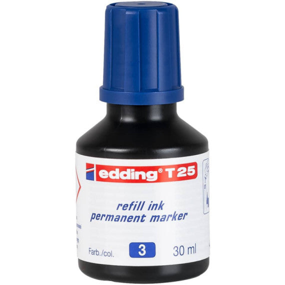 Inchiostro permanente per ricarica edding T 25 blu - 30 ml E-T25 003