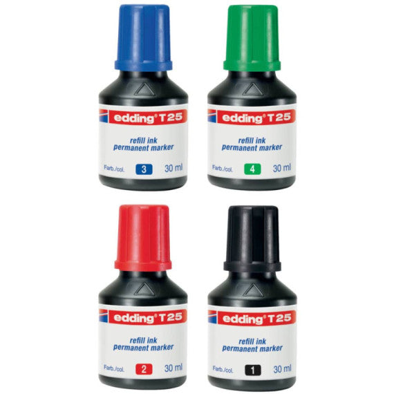 Inchiostro permanente per ricarica edding T 25 blu - 30 ml E-T25 003