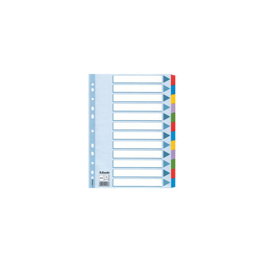 Intercalare Mylar -12 tasti colorati - A4- Esselte