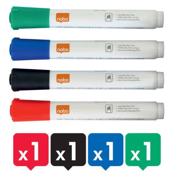 Kit scrittura + pulizia lavagne Nobo bianche cancellabili 1903798
