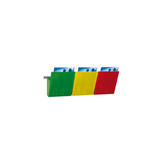 Kit Vision Kanban - larghezza 75 cm - 3 tasche A4 (rosso, giallo, verde) - Studio T