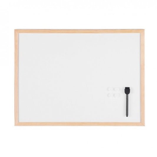 Lavagna bianca magnetica - 45 x 60 cm - cornice legno - bianco - Starline