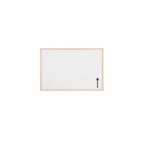 Lavagna bianca magnetica - 60 x 90 cm - cornice legno - bianco - Starline