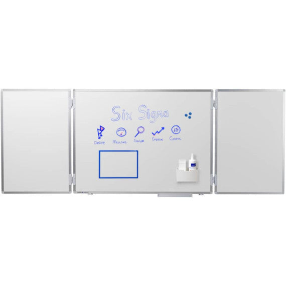 Lavagna bianca magnetica cancellabile Legamaster Economy plus 3 pannelli bianco 90x120-240 cm- 7-100554