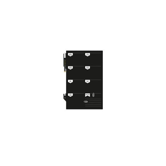 Lavagna da parete Weekplanner - 30 x 45 cm - nero - Securit