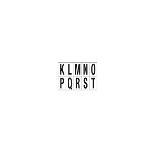 Lettere adesive da K a T - in PVC - 70 x 124 mm - 10 et/fg - 1 foglio - nero/bianco