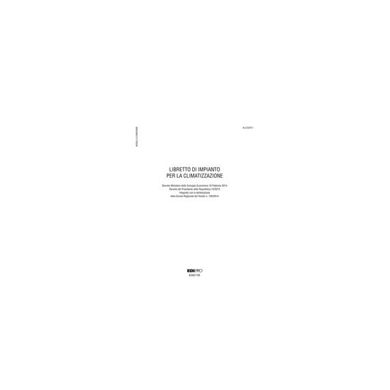 Libretto impianto climatizzazione Veneto - 297 x 210mm - 48 fogli - Edipro
