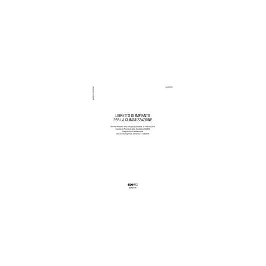 Libretto impianto climatizzazione Veneto - 297 x 210mm - 48 fogli - Edipro