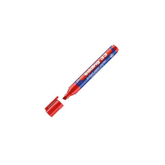 Marcatore 33 a base d'acqua - punta a scalpello da 1,0 a 5,0mm  - rosso - Edding