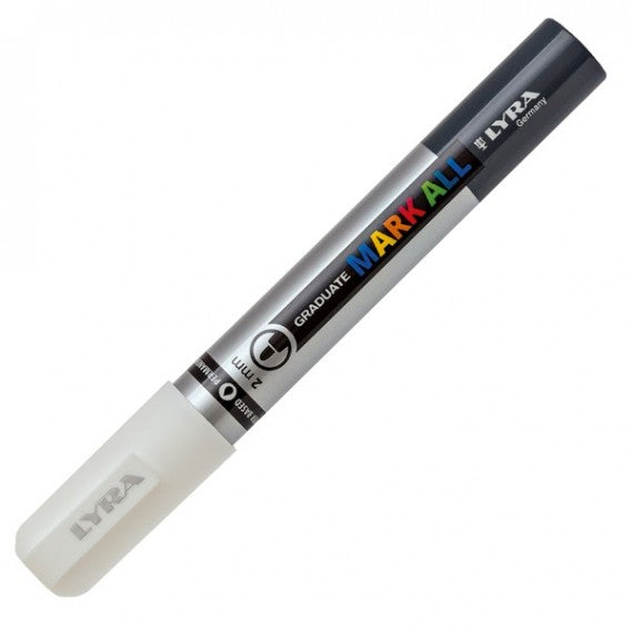 Marcatore a base d'acqua Graduate Mark All  - punta tonda 2mm - bianco - Lyra