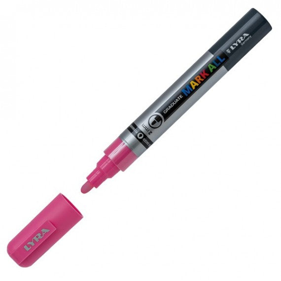 Marcatore a base d'acqua Graduate Mark All  - punta tonda 2mm - rosa fluo - Lyra