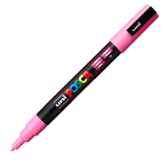 Marcatore a base d'acqua Uni Posca PC3M  - punta fine da 0,9mm a 1,3mm - rosa - Uni Mitsubishi