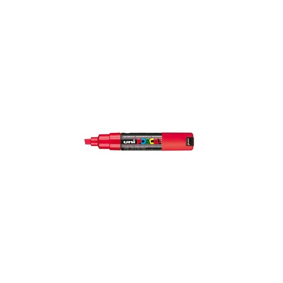Marcatore a base d'acqua Uni Posca PC8K  - punta a scalpello 8,0mm - rosso - Uni Mitsubishi