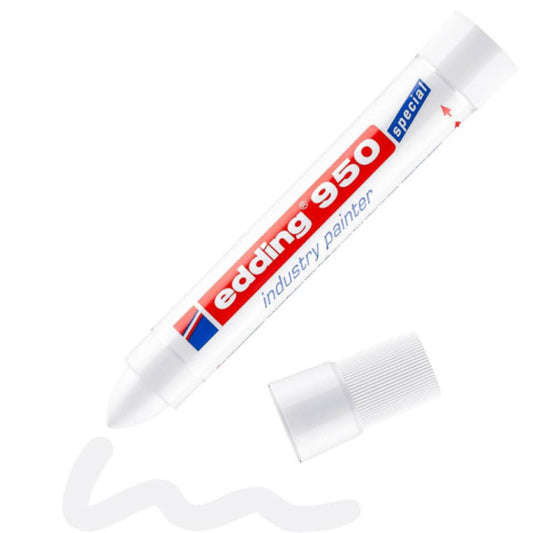 Marcatore a cera edding 950 punta conica 10 mm bianco E-950 049