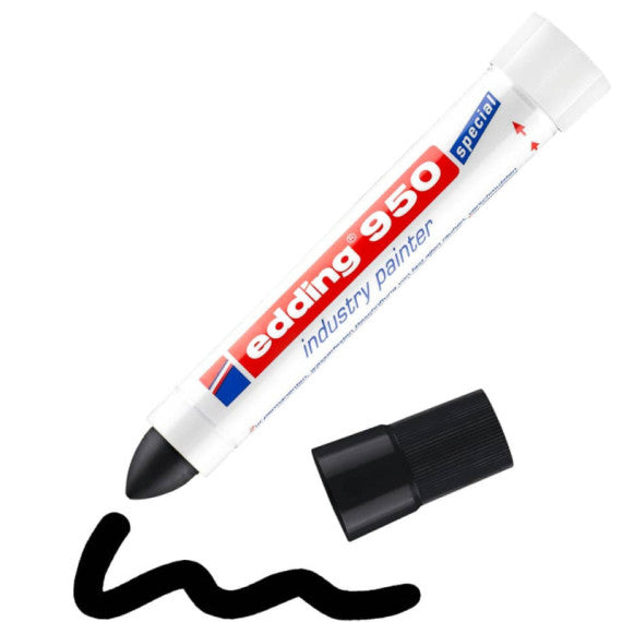 Marcatore a cera edding 950 punta conica 10 mm nero E-950 001