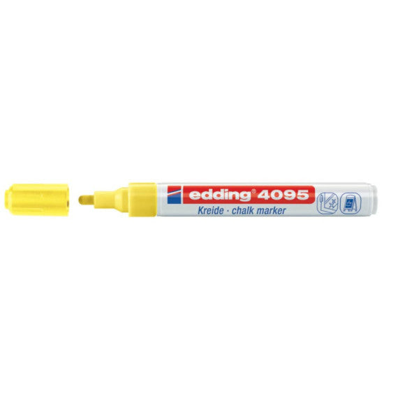 Marcatore a gesso liquido edding 4095 punta conica 2-3 mm giallo fluorescente E-4095 065