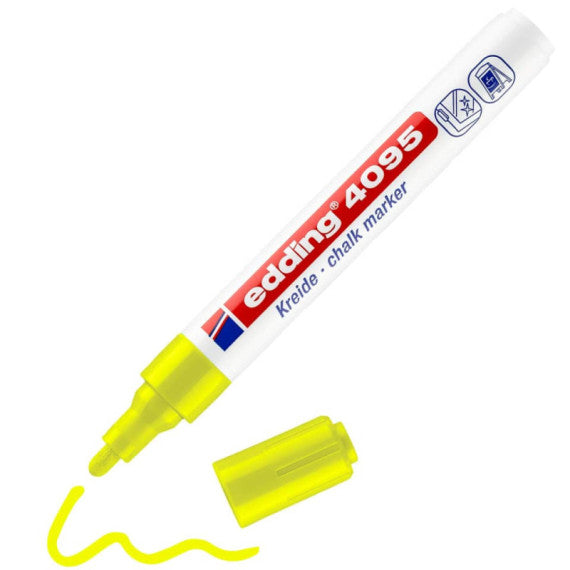 Marcatore a gesso liquido edding 4095 punta conica 2-3 mm giallo fluorescente E-4095 065