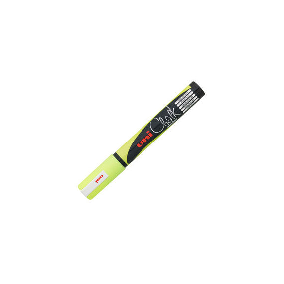 Marcatore a gesso liquido Uni Chalk Marker - punta tonda da 1,80-2,50mm - giallo fluo - Uni Mitsubishi