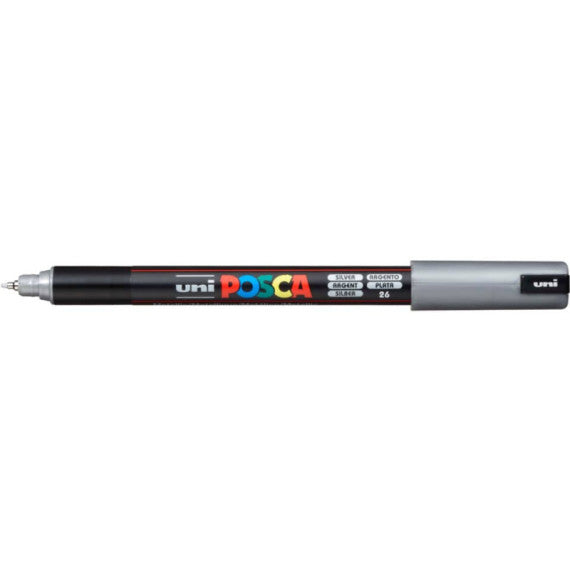 Marcatore a tempera POSCA Uni-Ball punta tonda 0,7 mm argento M PC1MR ARG