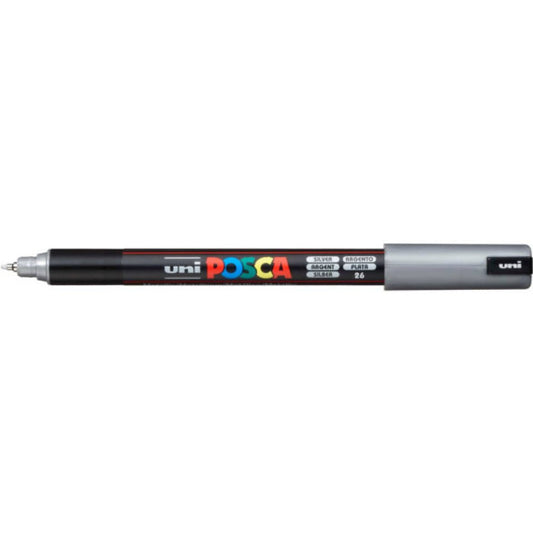 Marcatore a tempera POSCA Uni-Ball punta tonda 0,7 mm argento M PC1MR ARG