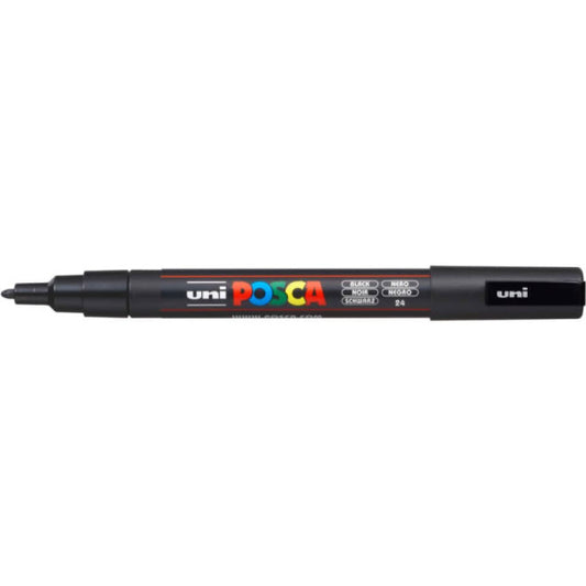 Marcatore a tempera POSCA Uni-Ball punta tonda 0,9-1,3 mm nero M PC3M N