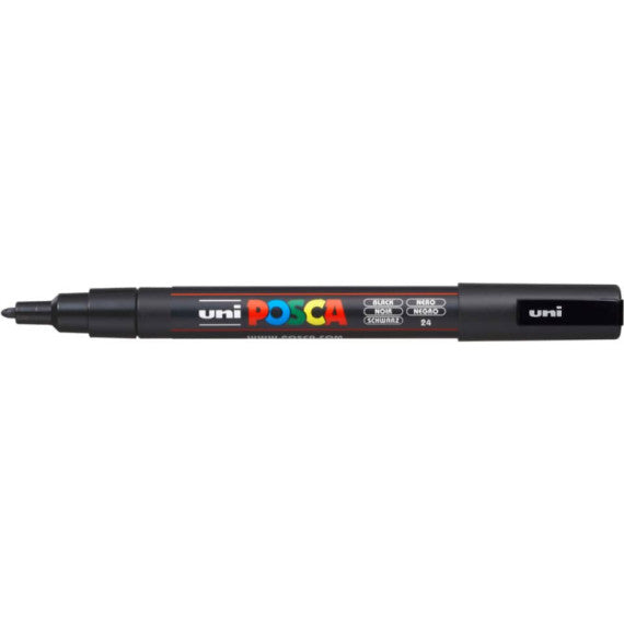 Marcatore a tempera POSCA Uni-Ball punta tonda 0,9-1,3 mm nero M PC3M N