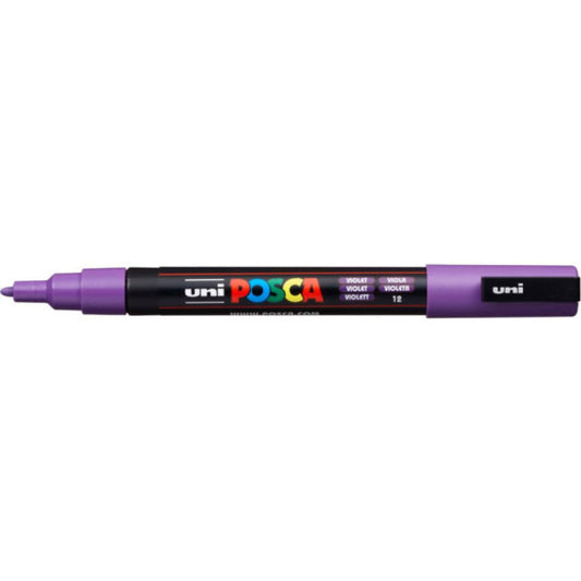 Marcatore a tempera Posca Uni-Ball punta tonda 0,9-1,3 mm viola M PC3M VI