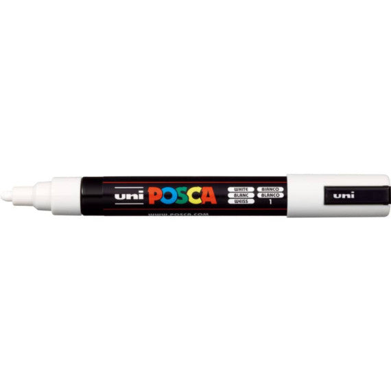 Marcatore a tempera POSCA Uni-Ball punta tonda 1,8-2,5 mm bianco M PC5M BI