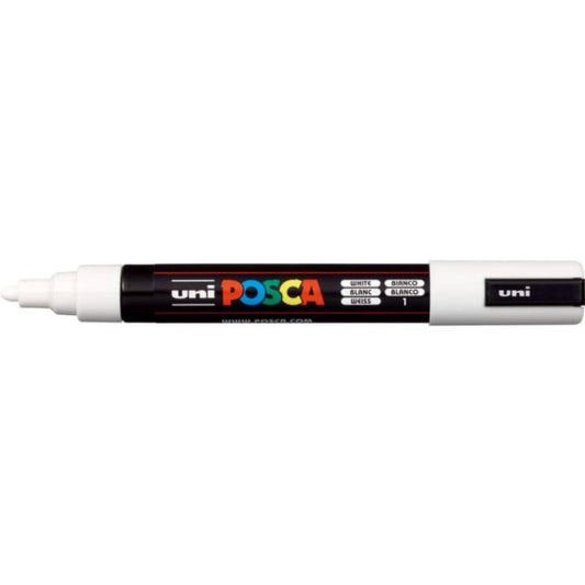 Marcatore a tempera POSCA Uni-Ball punta tonda 1,8-2,5 mm bianco M PC5M BI