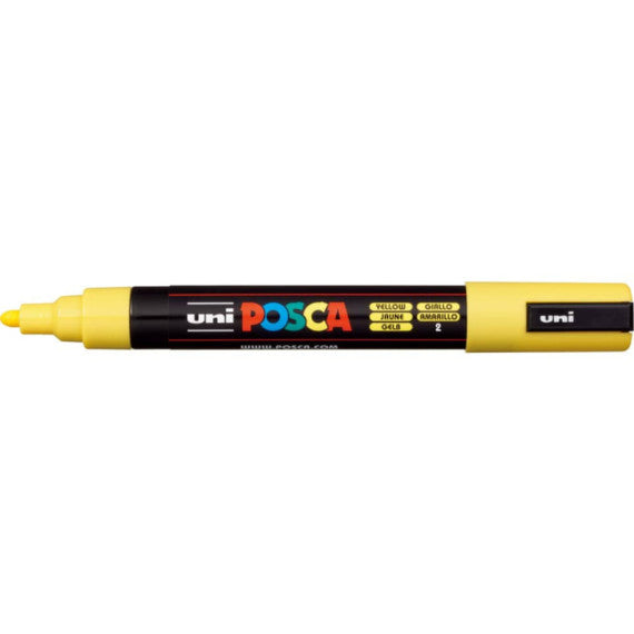 Marcatore a tempera POSCA Uni-Ball punta tonda 1,8-2,5 mm giallo M PC5M G