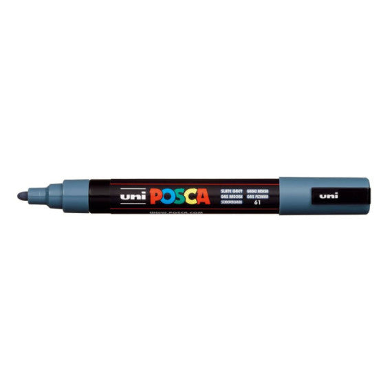 Marcatore a tempera Posca Uni-Ball punta tonda 1,8-2,5 mm grigio ardesia M PC5M GA
