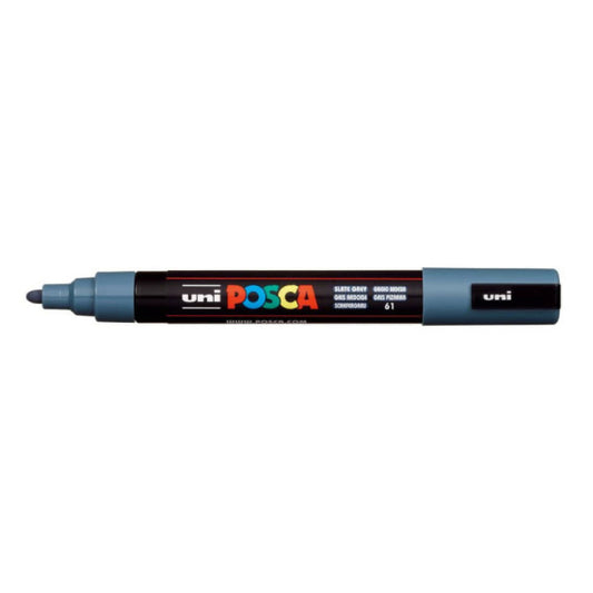 Marcatore a tempera Posca Uni-Ball punta tonda 1,8-2,5 mm grigio ardesia M PC5M GA