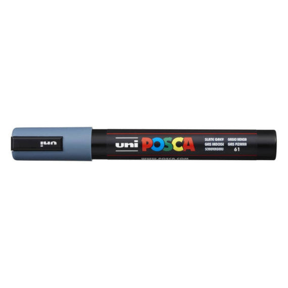 Marcatore a tempera Posca Uni-Ball punta tonda 1,8-2,5 mm grigio ardesia M PC5M GA