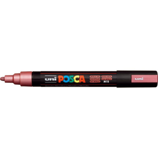 Marcatore a tempera Posca Uni-Ball punta tonda 1,8-2,5 mm rosso metal M PC5M RM