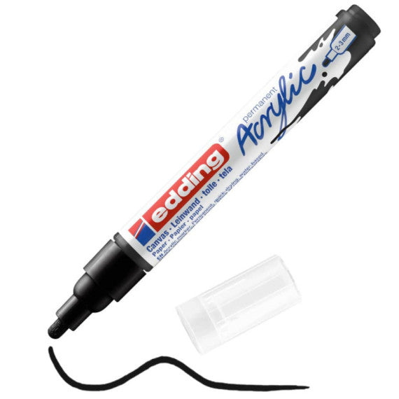 Marcatore acrilico Edding 5100 - punta tonda 2-3 mm tratto medio - nero-intenso- E-5100 901